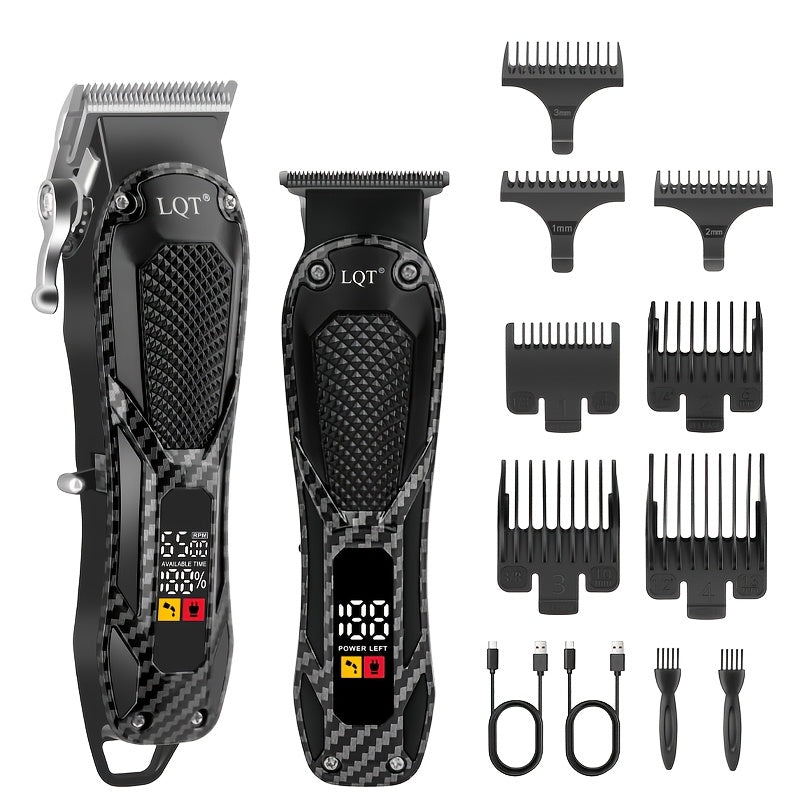 LQT Men'S Professional Electric Haircut Clippers | LED Digital Display