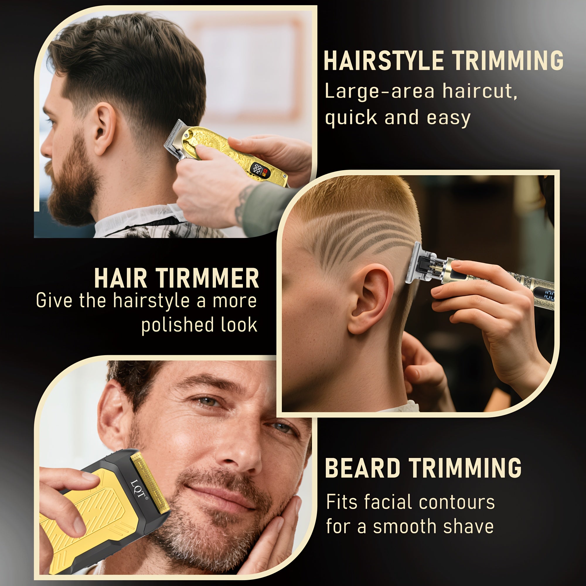 LQT 2pcs 3pcs-Men's Electric Hair Clipper Set