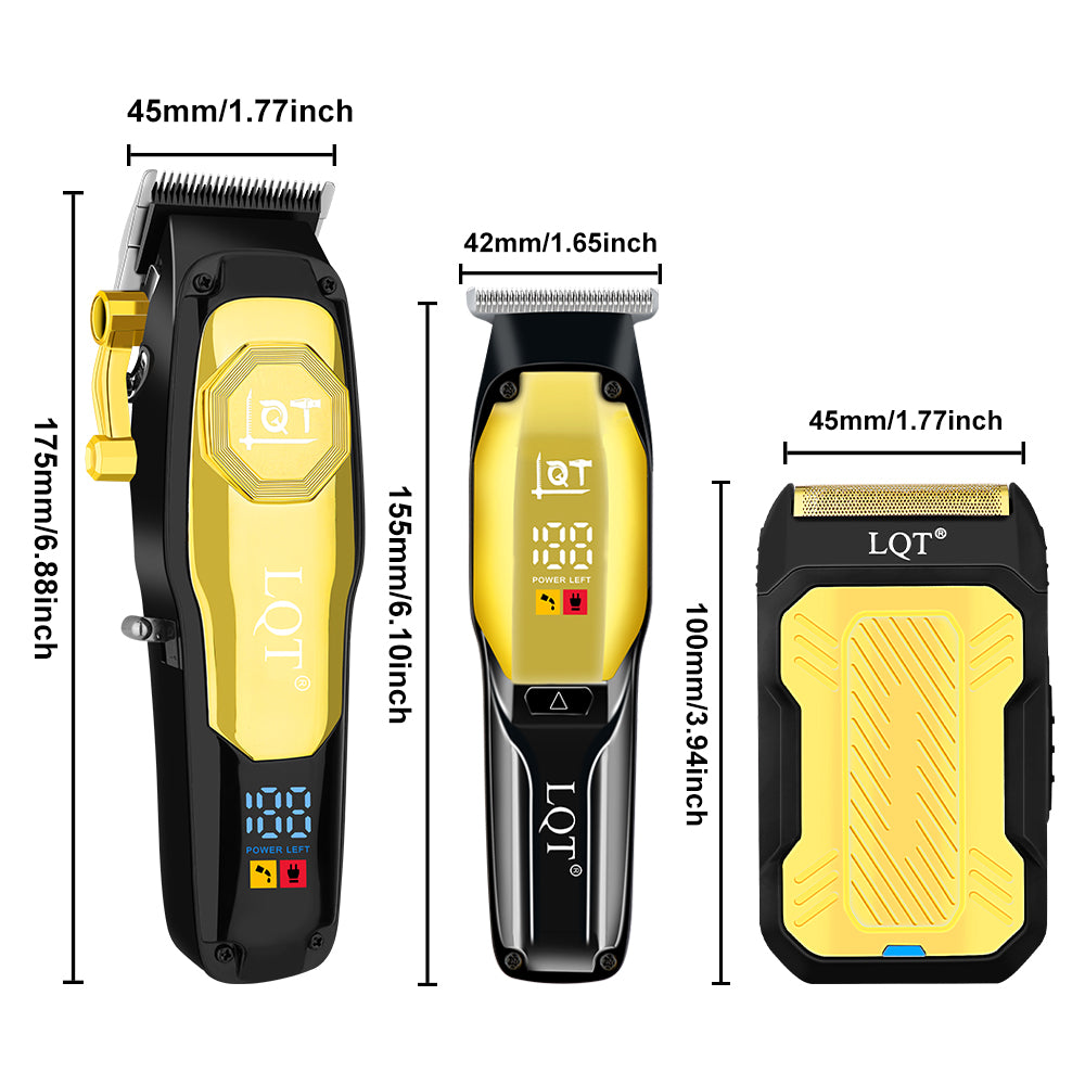 LQT Opulent Black-Gold Modern Geometric Grooming Kit