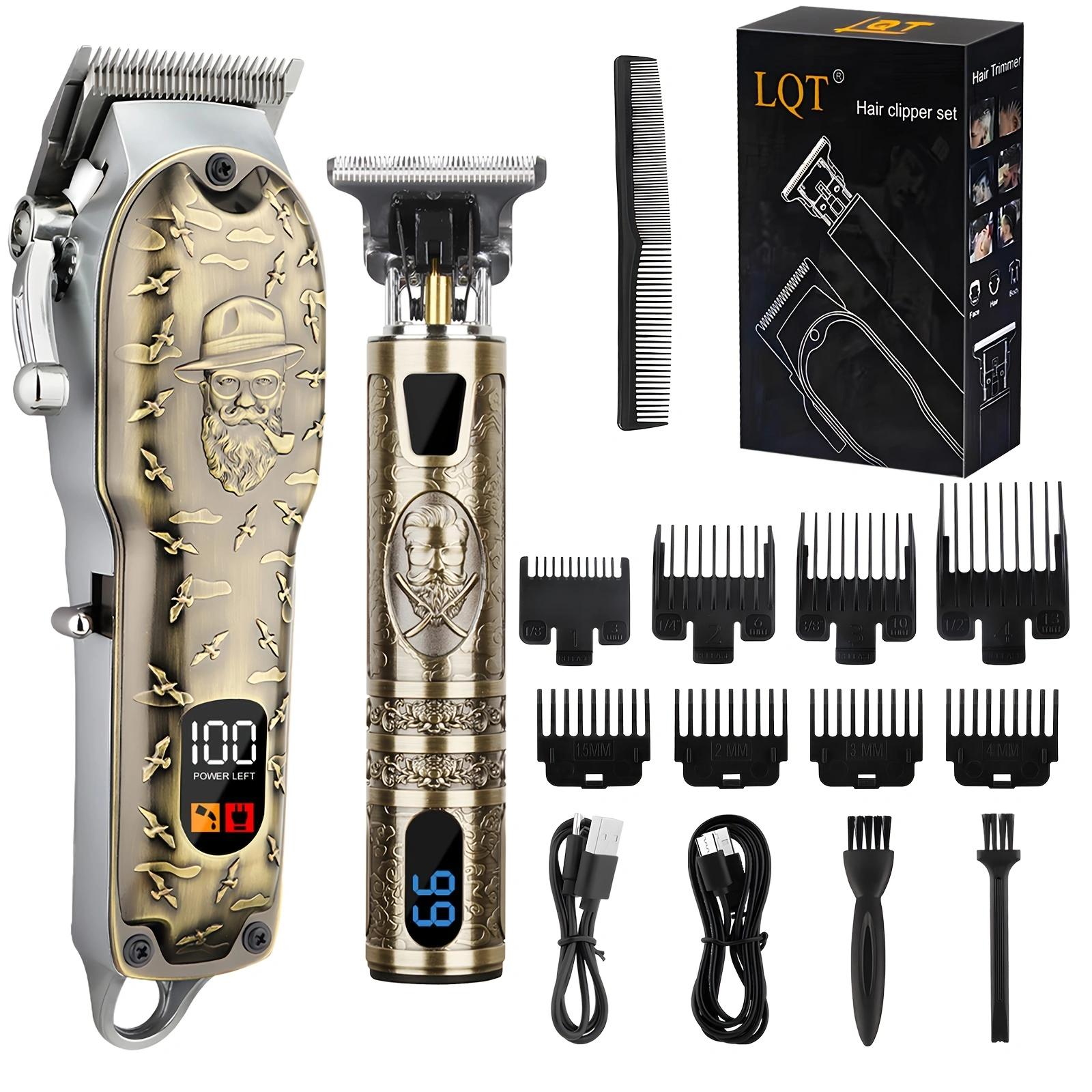LQT Opulent Vintage-Bronze Gentleman-Embossed Dual-Digital Grooming Kit