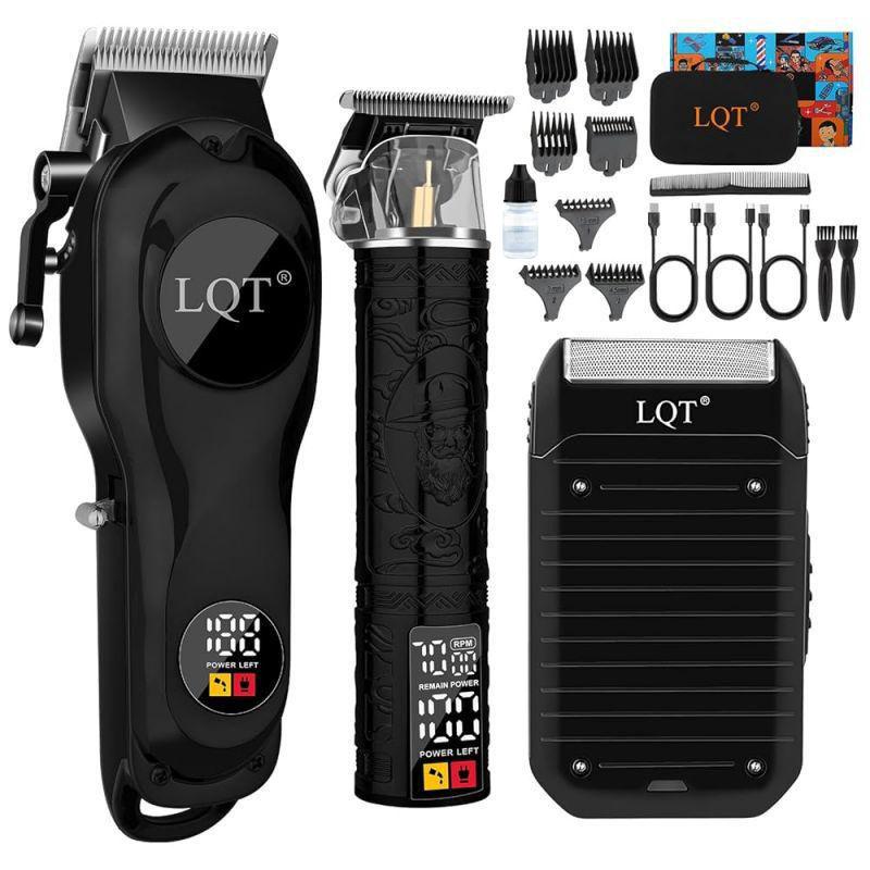 LQT Opulent Matte Black Hidden-Embossed Gentleman Grooming Kit