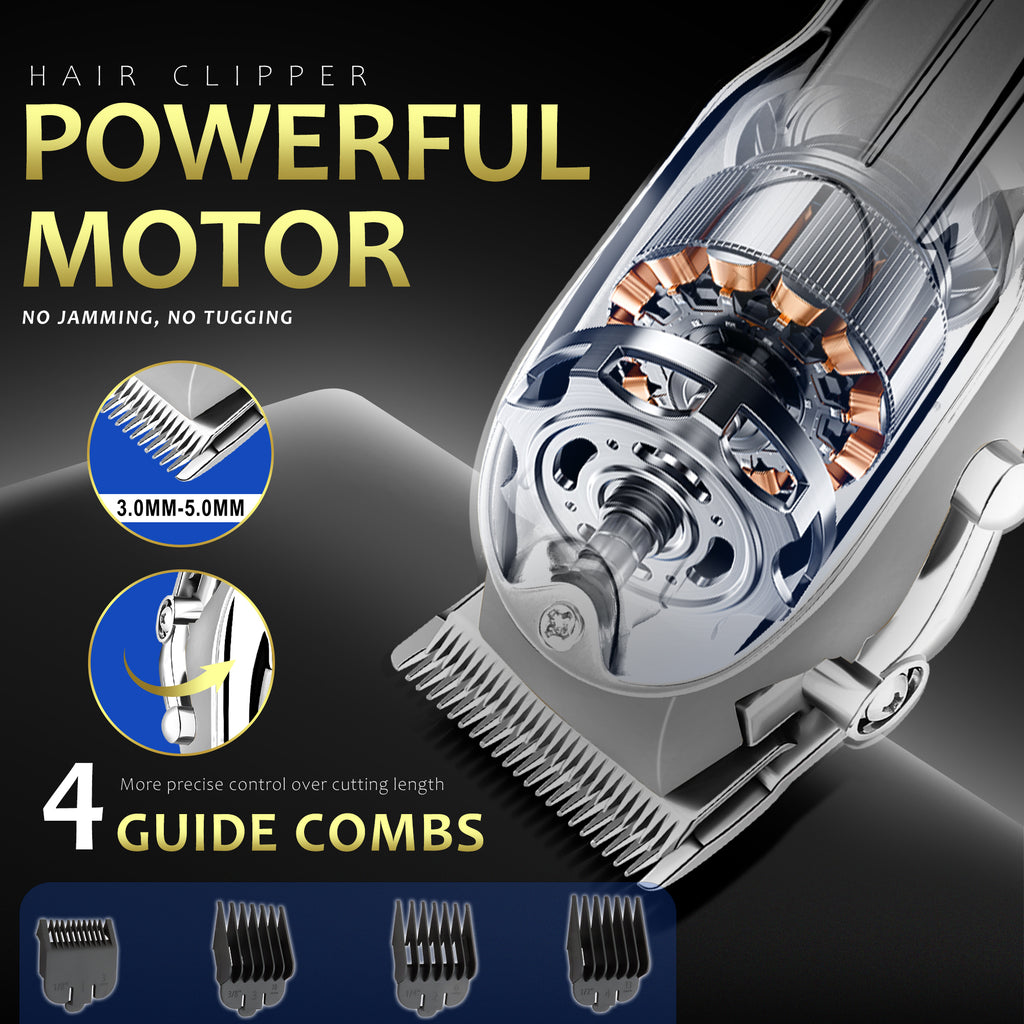 LQT Opulent Silver Textured Professional Men's Grooming Kit