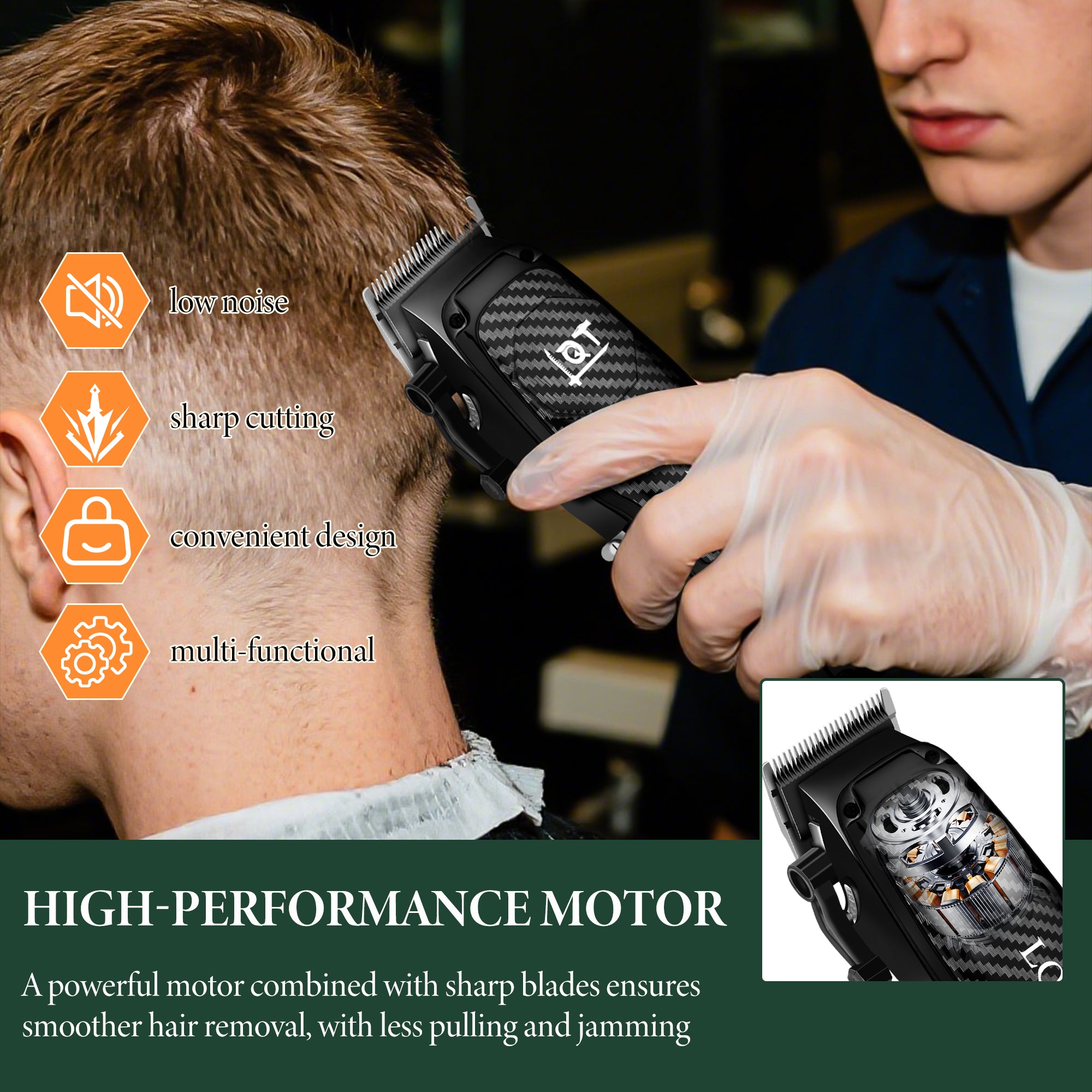 LQT Opulent Premium Carbon-Fiber Texture Grooming Kit