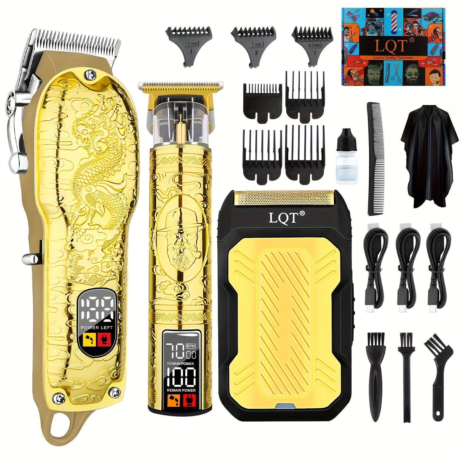 LQT Opulent Gilded Digital-Dual Clipper Dragon-Pattern Grooming Set