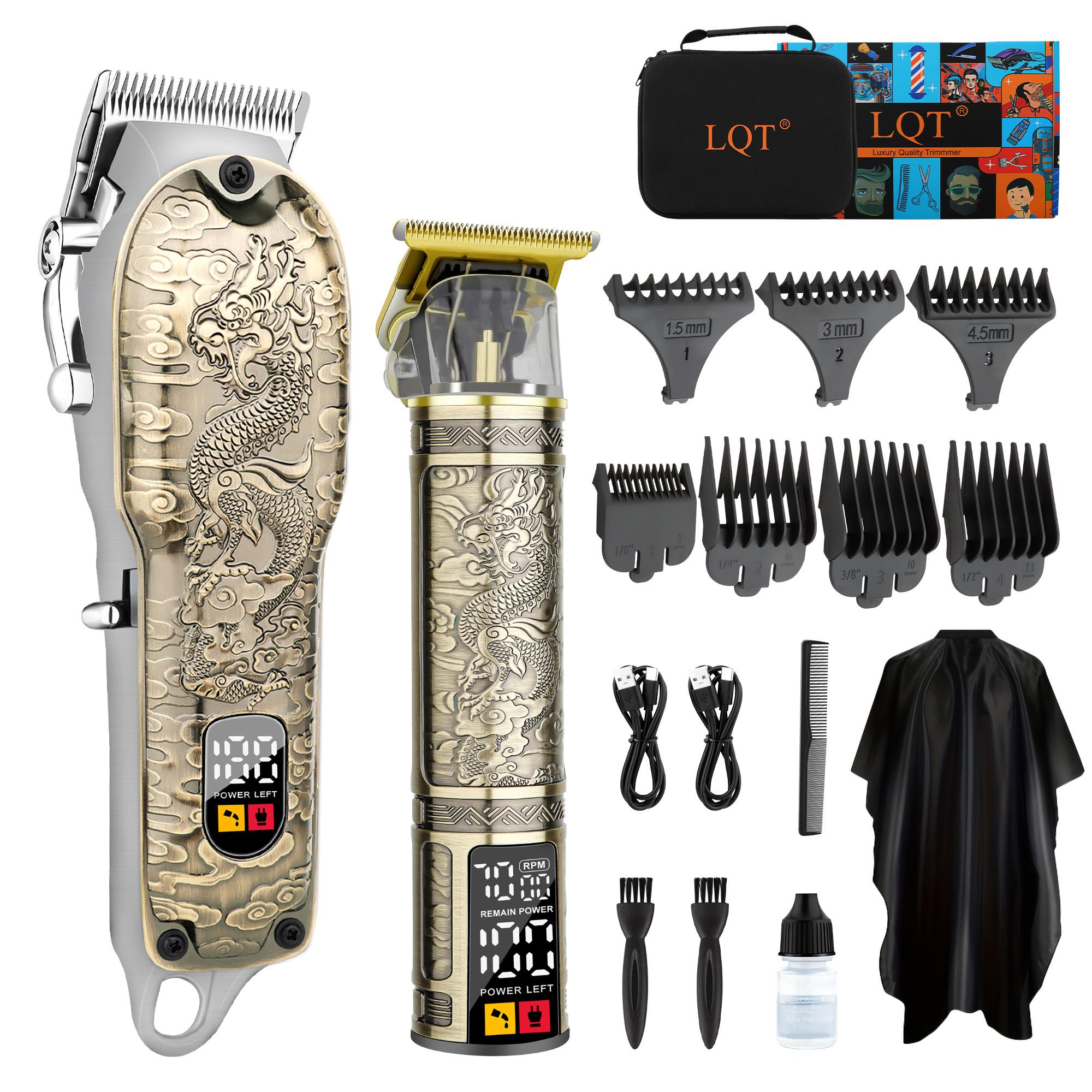 LQT Opulent Antique-Bronze Dragon-Pattern Dual-Unit Professional Grooming Set