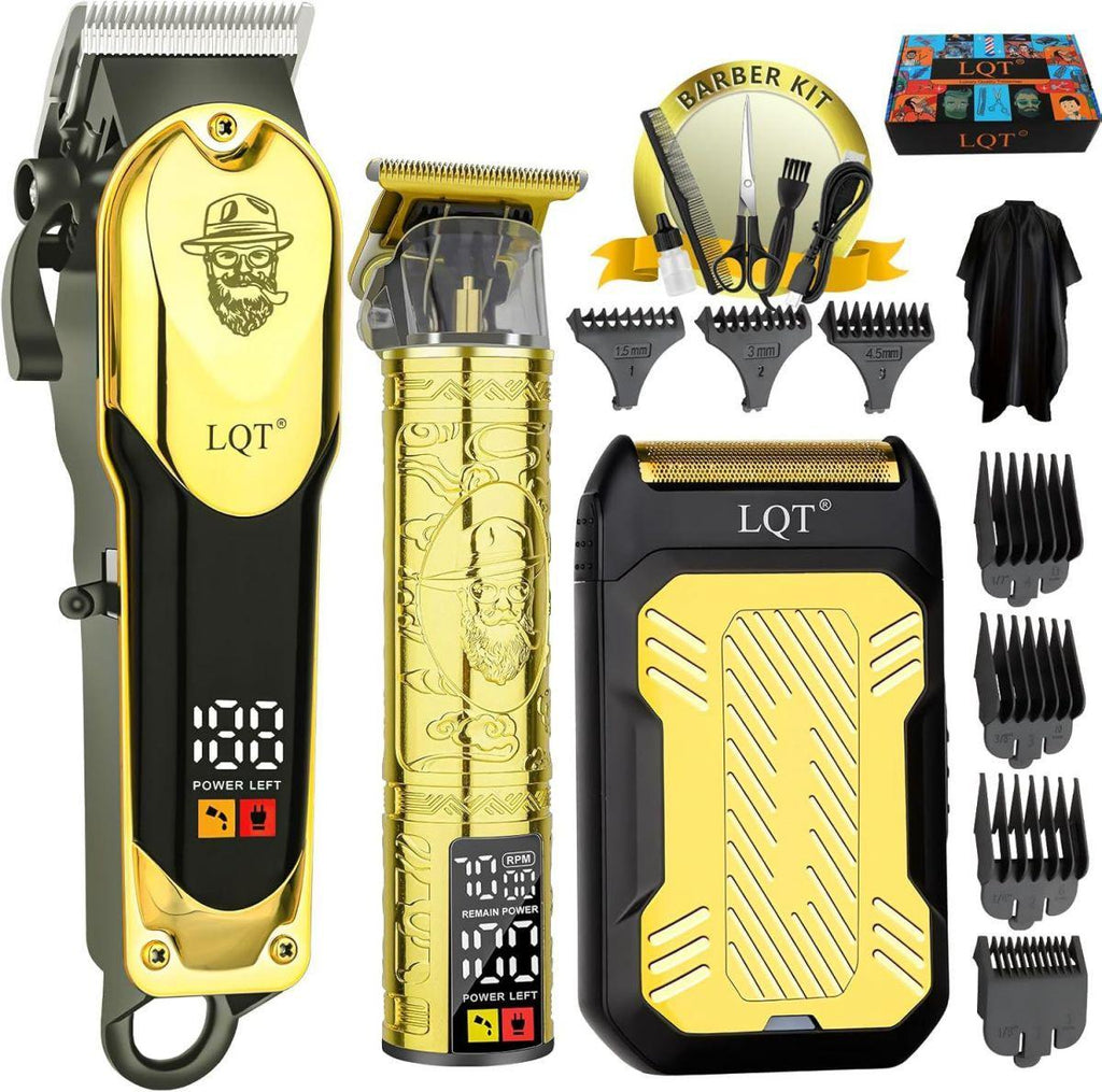 LQT Opulent Contrast-Body Gilded Gentleman-Embossed Luxury Grooming Kit