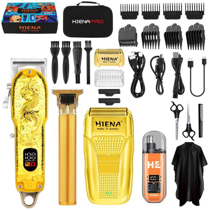 HIENA Opulent Gilded Dragon-Embossed Professional Hair Grooming Kit