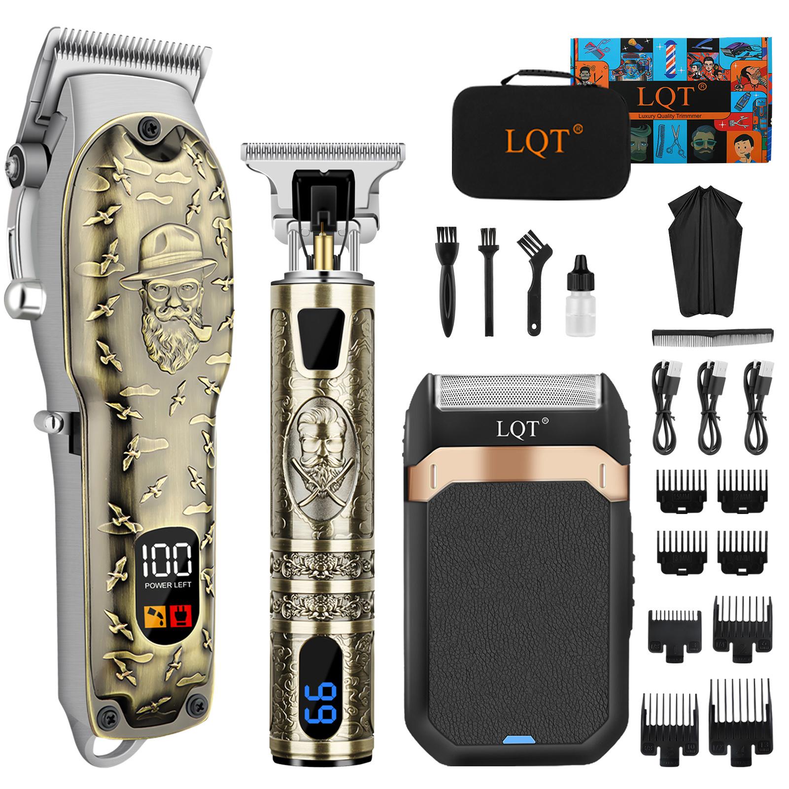 LQT Opulent Vintage-Bronze Gentleman-Embossed Digital Grooming Kit
