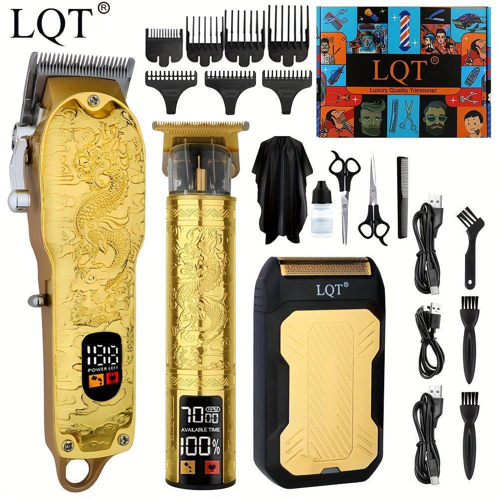 LQT Luxury Gold-Plated Dragon Design Men's Grooming Set