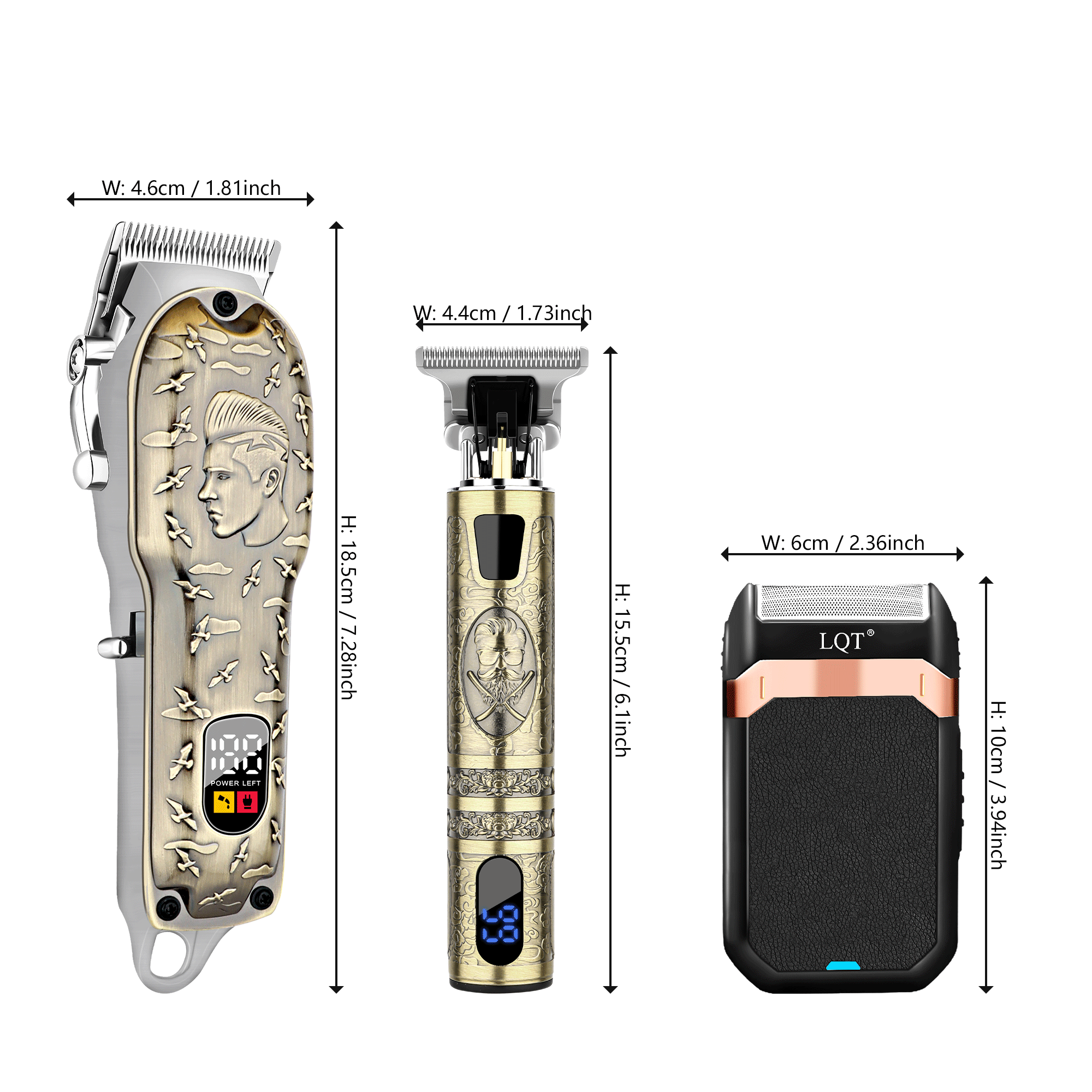 LQT Opulent Vintage-Bronze Stylist-Emblem Full-Tool Grooming Kit