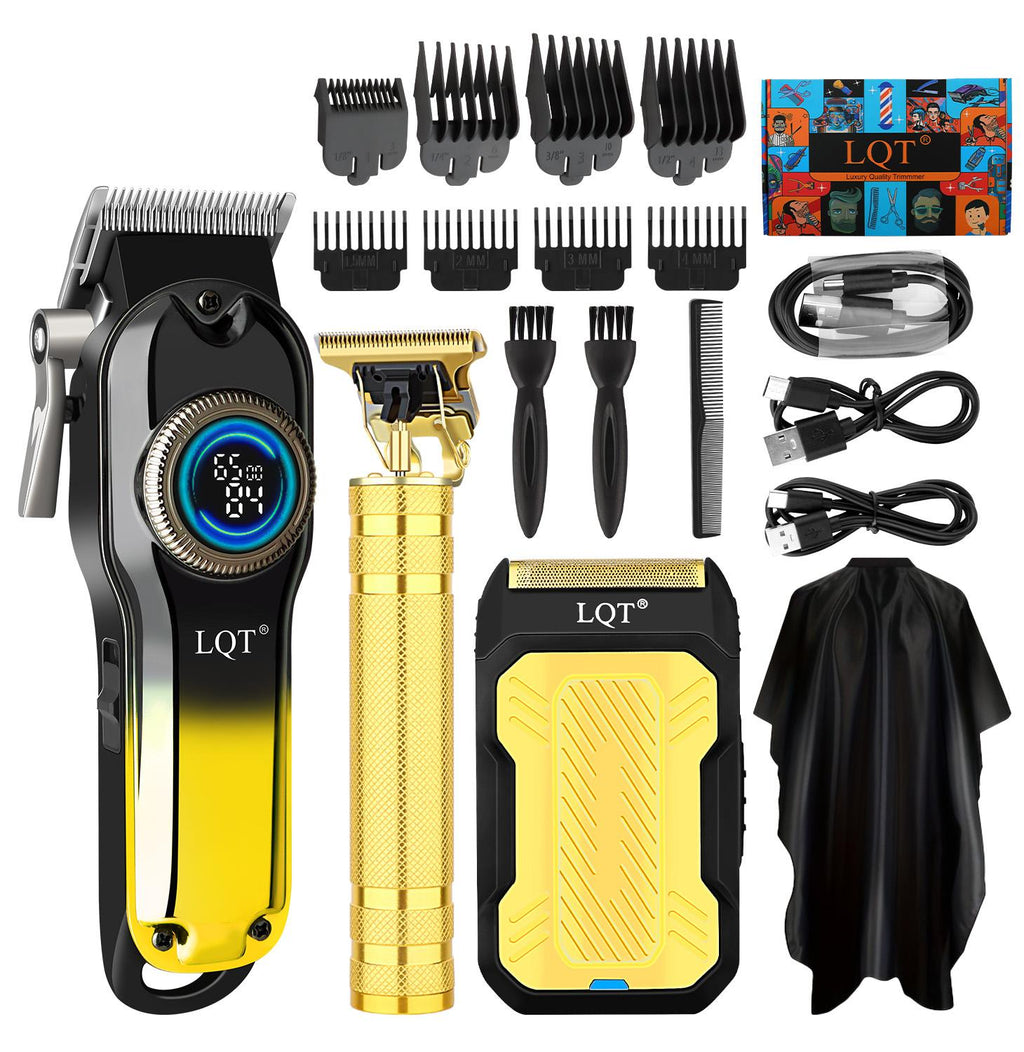 LQT Opulent Black-Gold Contrast Gilded-Unit Complete Grooming Kit