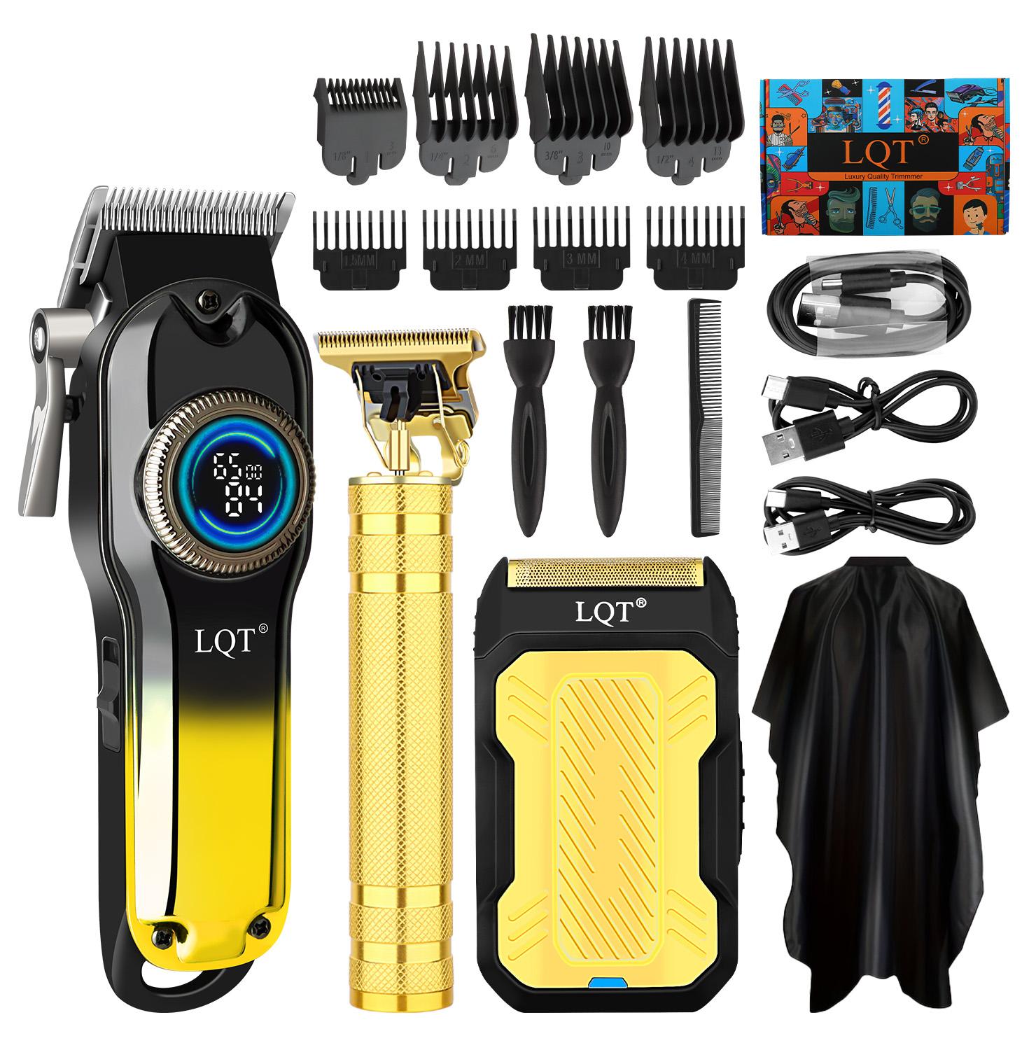 LQT Opulent Black-Gold Contrast Gilded-Unit Complete Grooming Kit