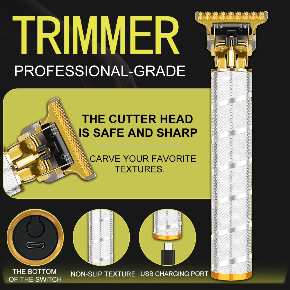 LQT Opulent Silver Retro Bearded-Gentleman Embossed Grooming Kit