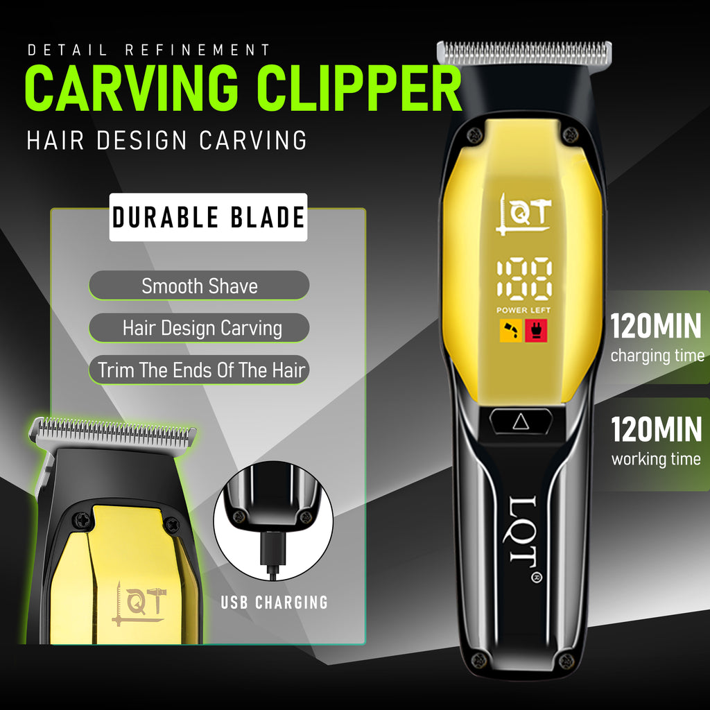 LQT Opulent Black-Gold Texture Digital-Equipped Grooming Collection