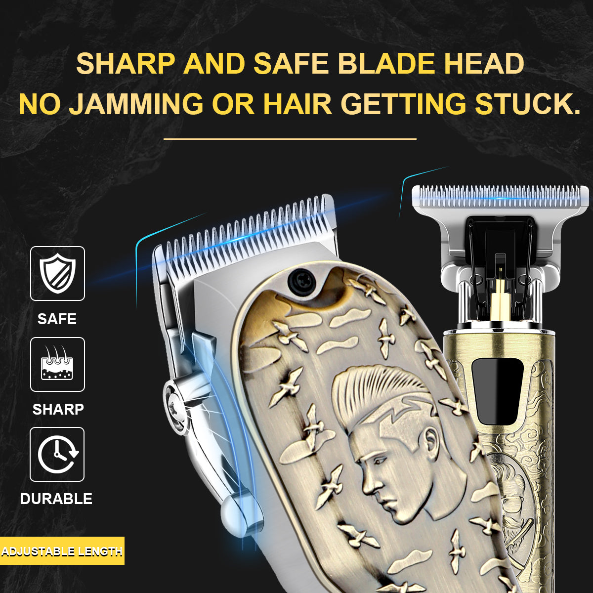 LQT Opulent Vintage-Bronze Stylist-Embossed Dual-Digital Clipper Grooming Kit