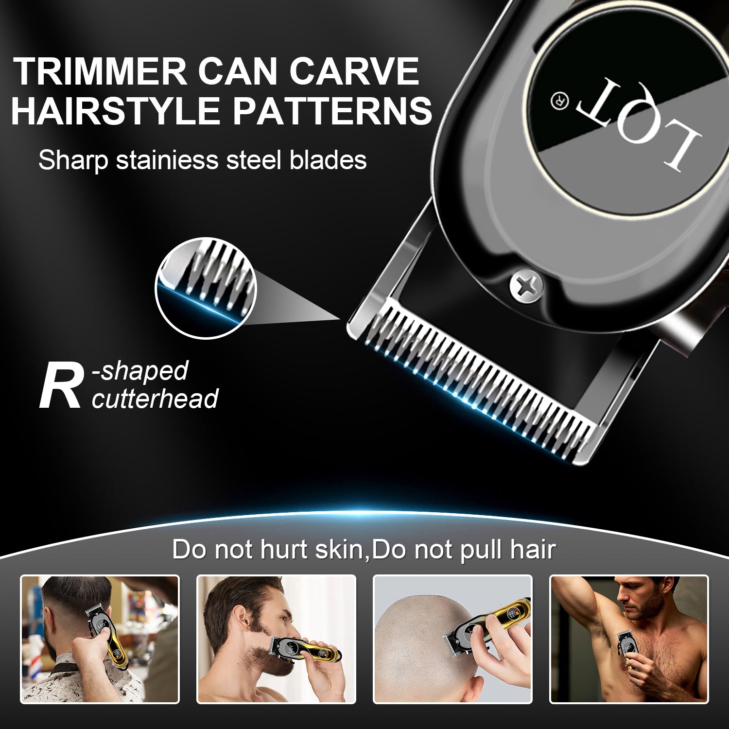 LQT Opulent Black-Gold Gradient Textured Men's Grooming Kit