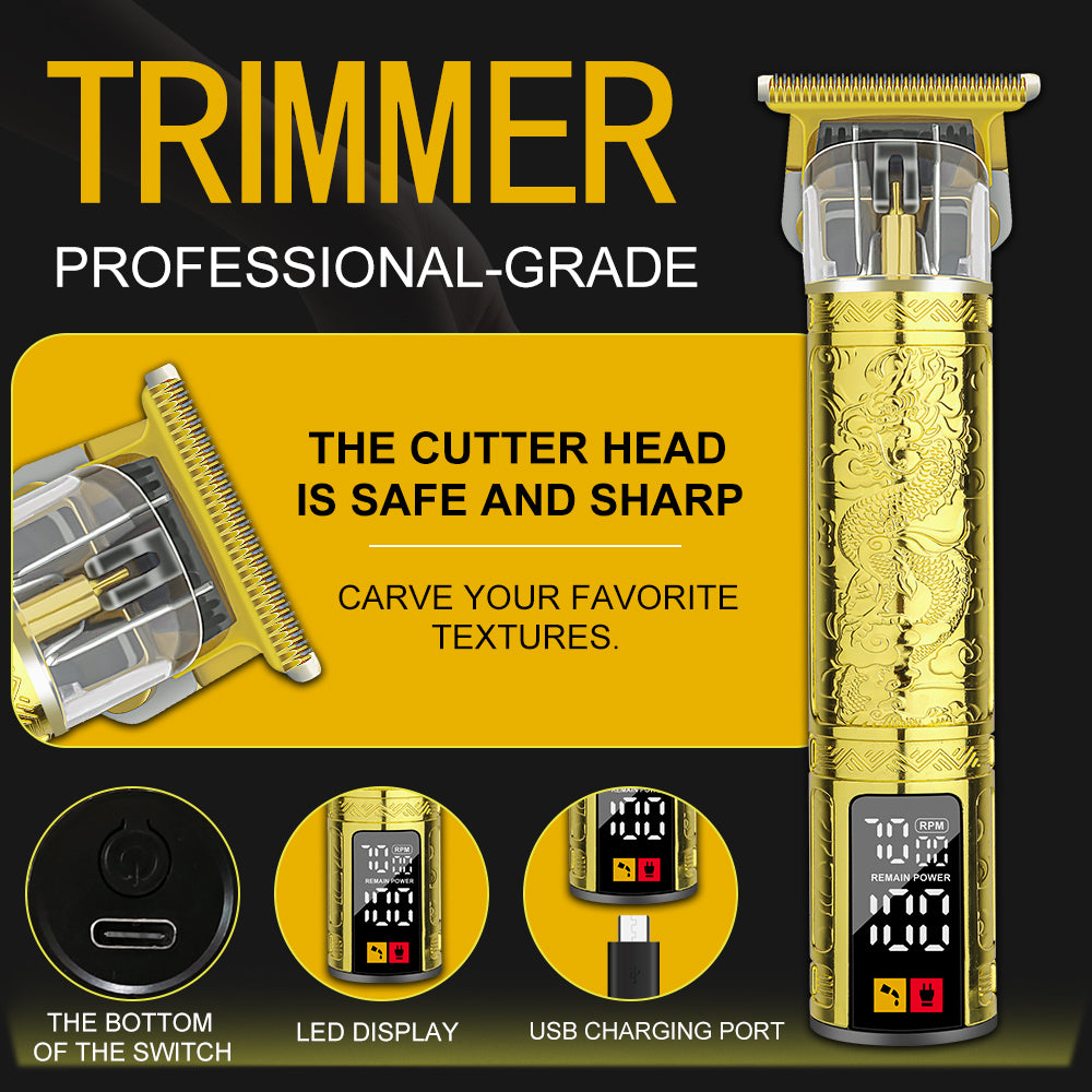 LQT Luxury Gold-Plated Dragon Design Men's Grooming Set