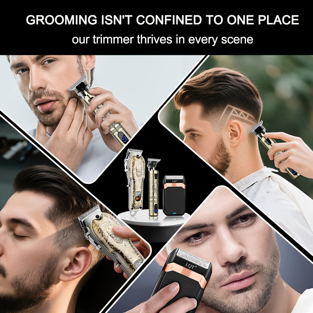 LQT 3pcs Men's Electric Professional Hair Clipper