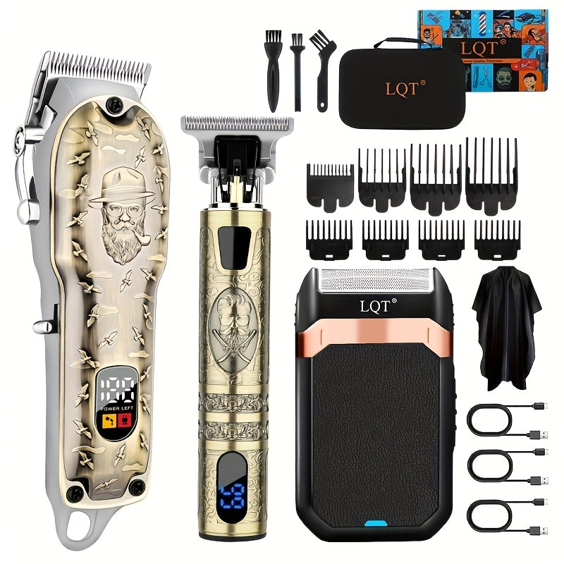 LQT 3pcs Men's Electric Professional Hair Clipper