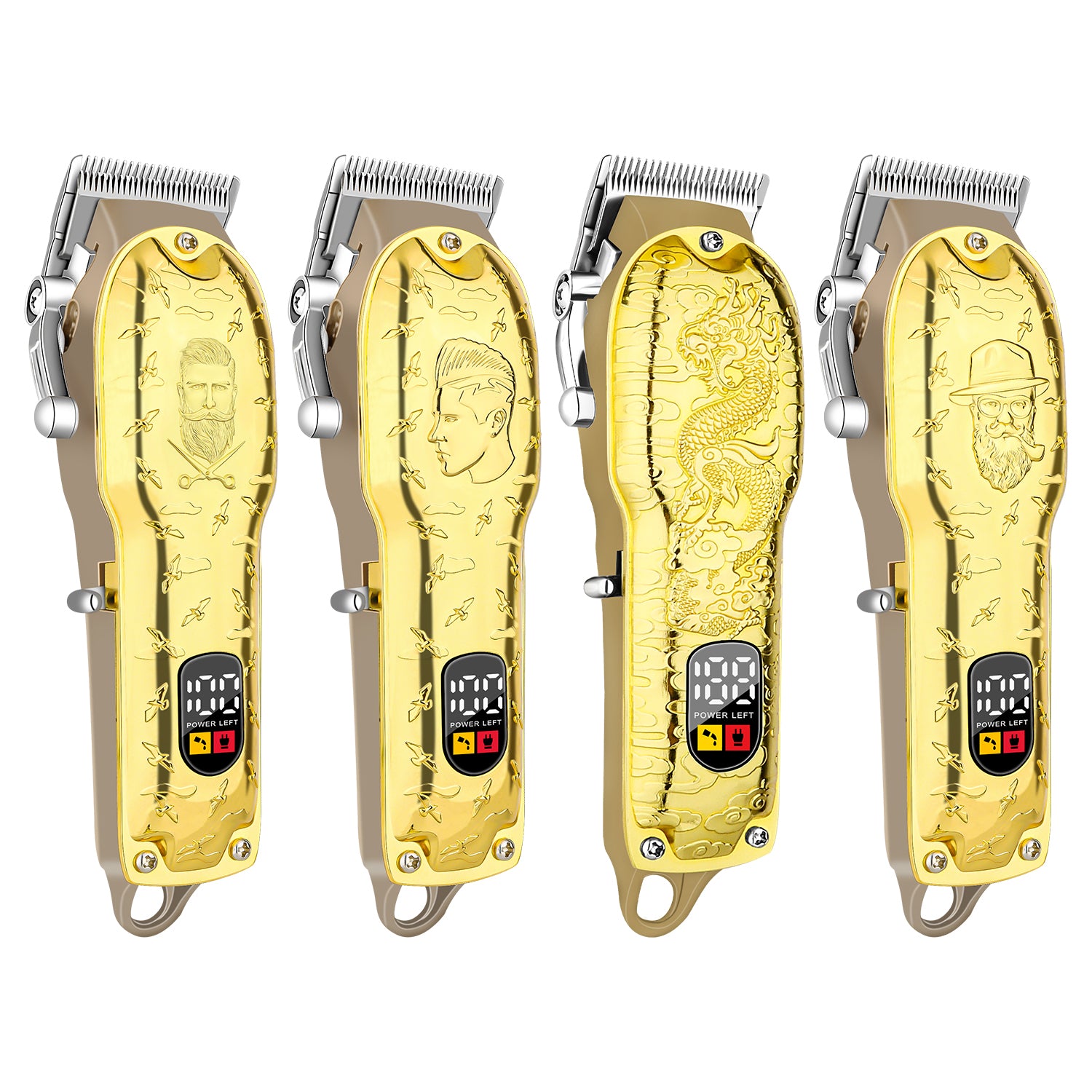 Full Gold Embossed Digital Hair Clipper