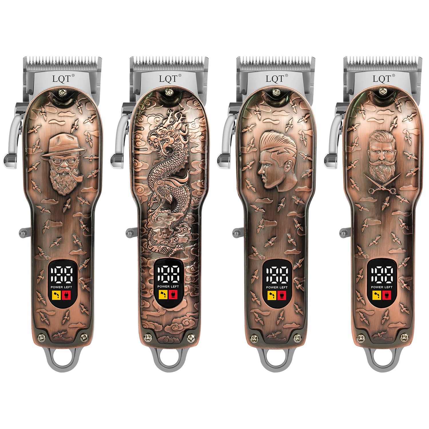 Retro Red Copper Sculpted Digital Hair Clipper