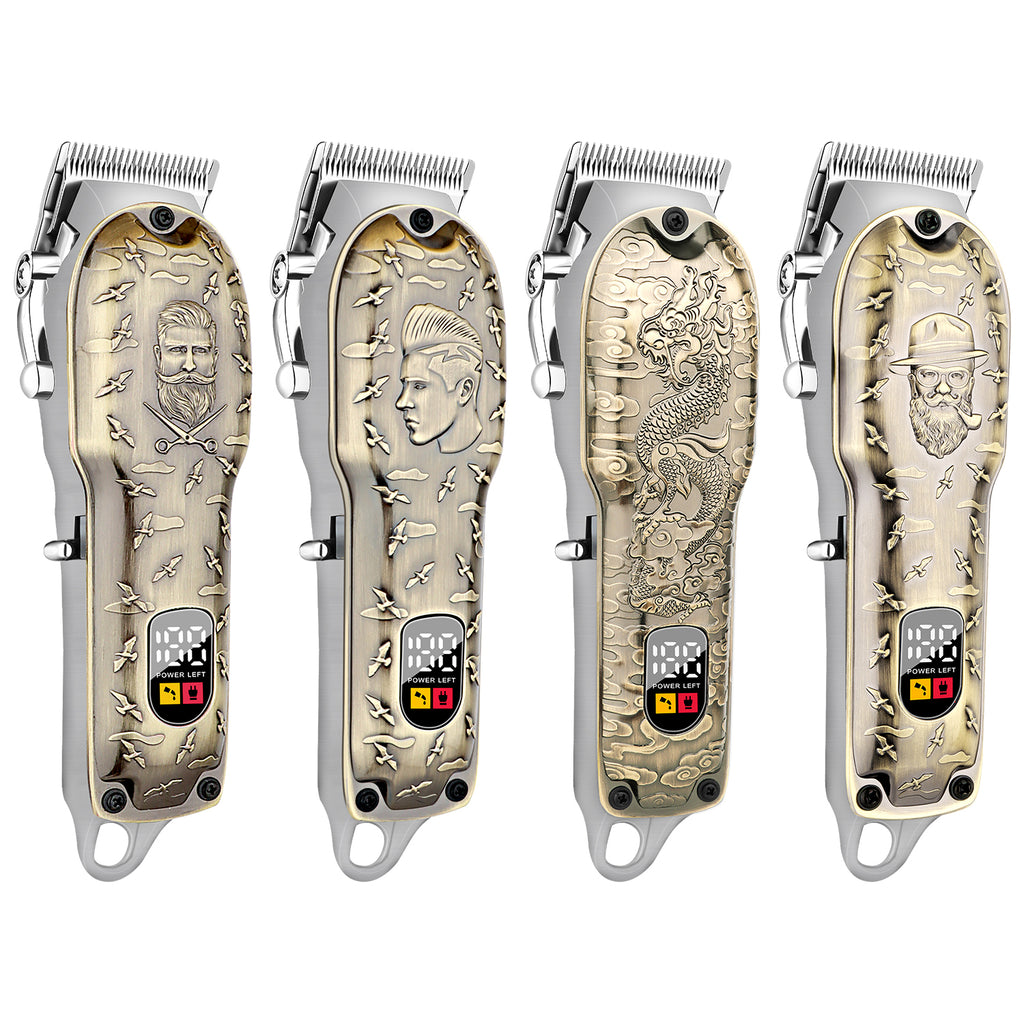 Retro Bronze Relief Digital Hair Clipper
