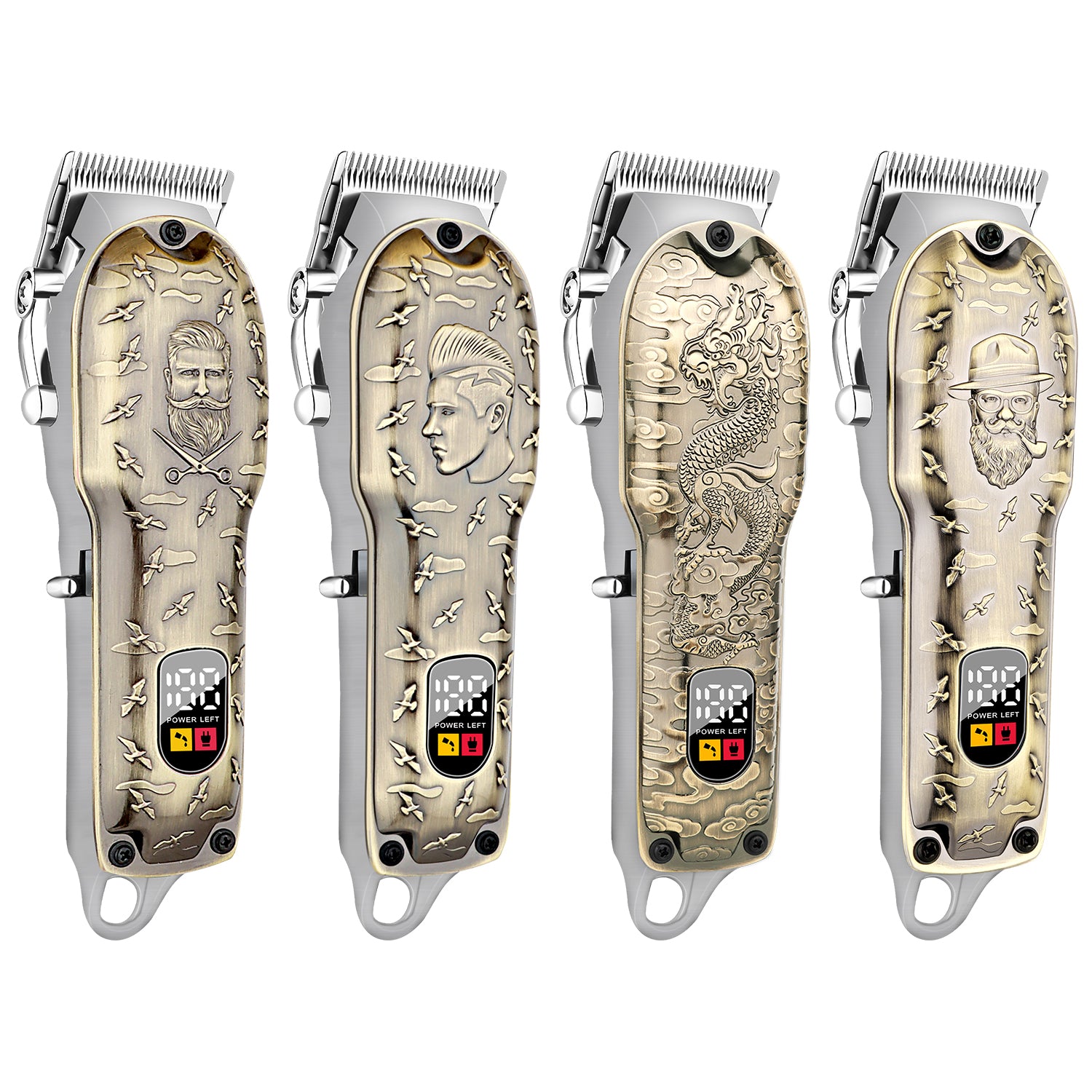 Retro Bronze Relief Digital Hair Clipper