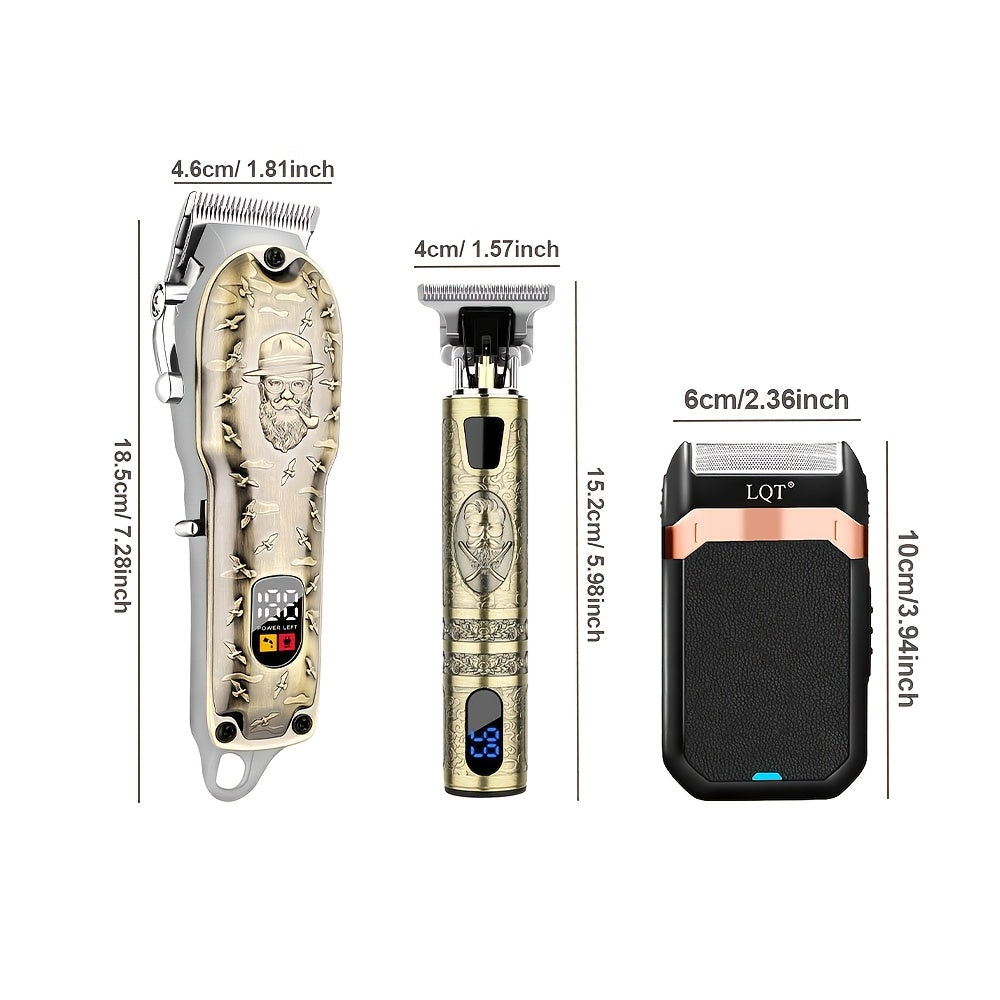 LQT 3pcs Men's Electric Professional Hair Clipper