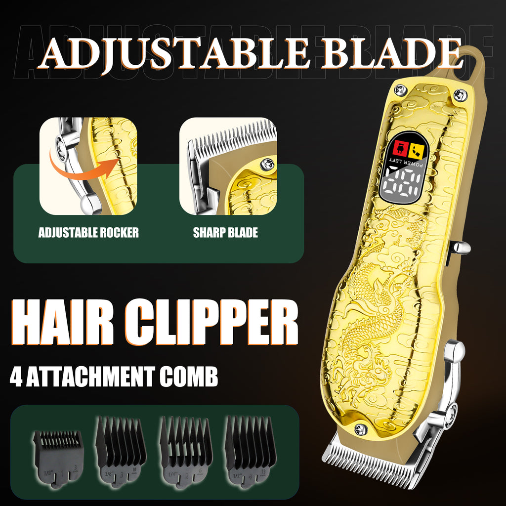 LQT Opulent Gilded Digital-Dual Clipper Dragon-Pattern Grooming Set