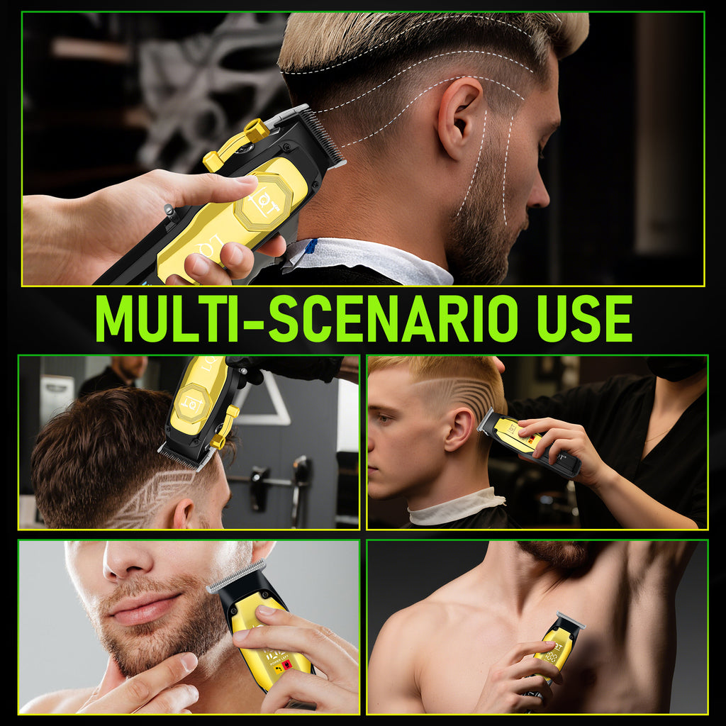 LQT Opulent Black-Gold Texture Digital-Equipped Grooming Collection