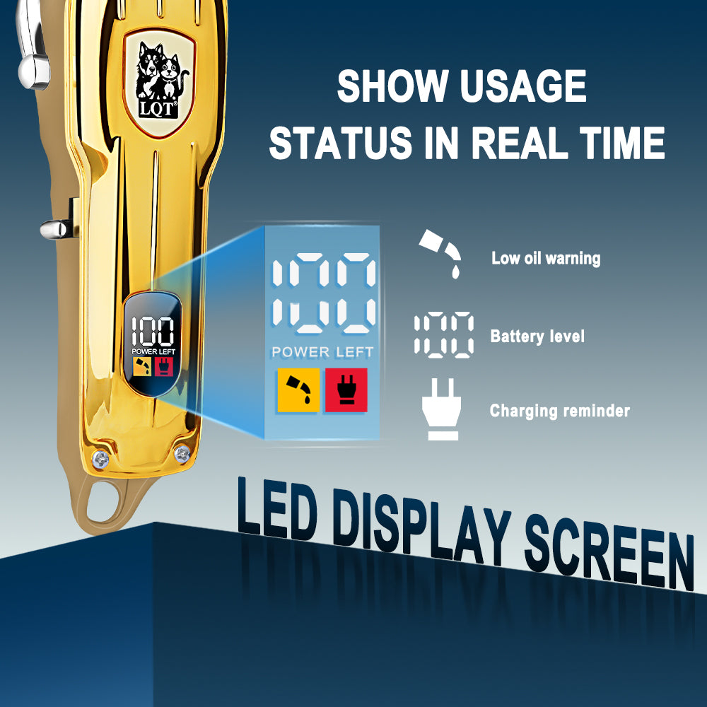 LQT Opulent All-Gold Pet-Emblem Full-Tool Pet Grooming Kit