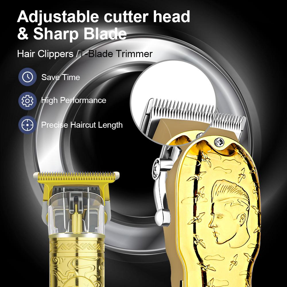 LQT Opulent Gilded Stylist-Embossed Dual-Digital Clipper Grooming Kit