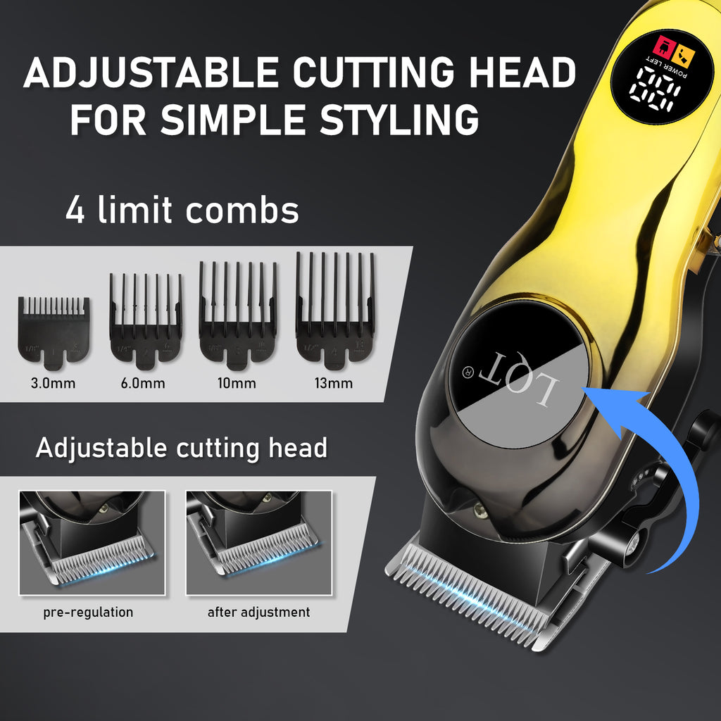 LQT Opulent Black-Gold Gradient Textured Men's Grooming Kit