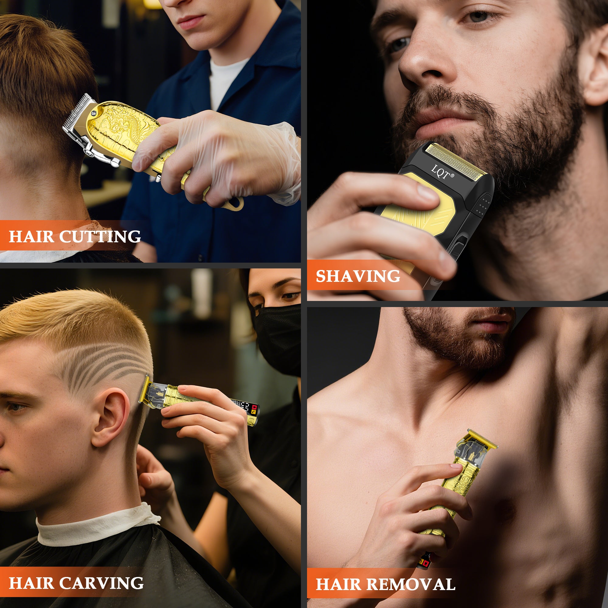 LQT Opulent Gilded Dragon-Embossed Digital Grooming Kit