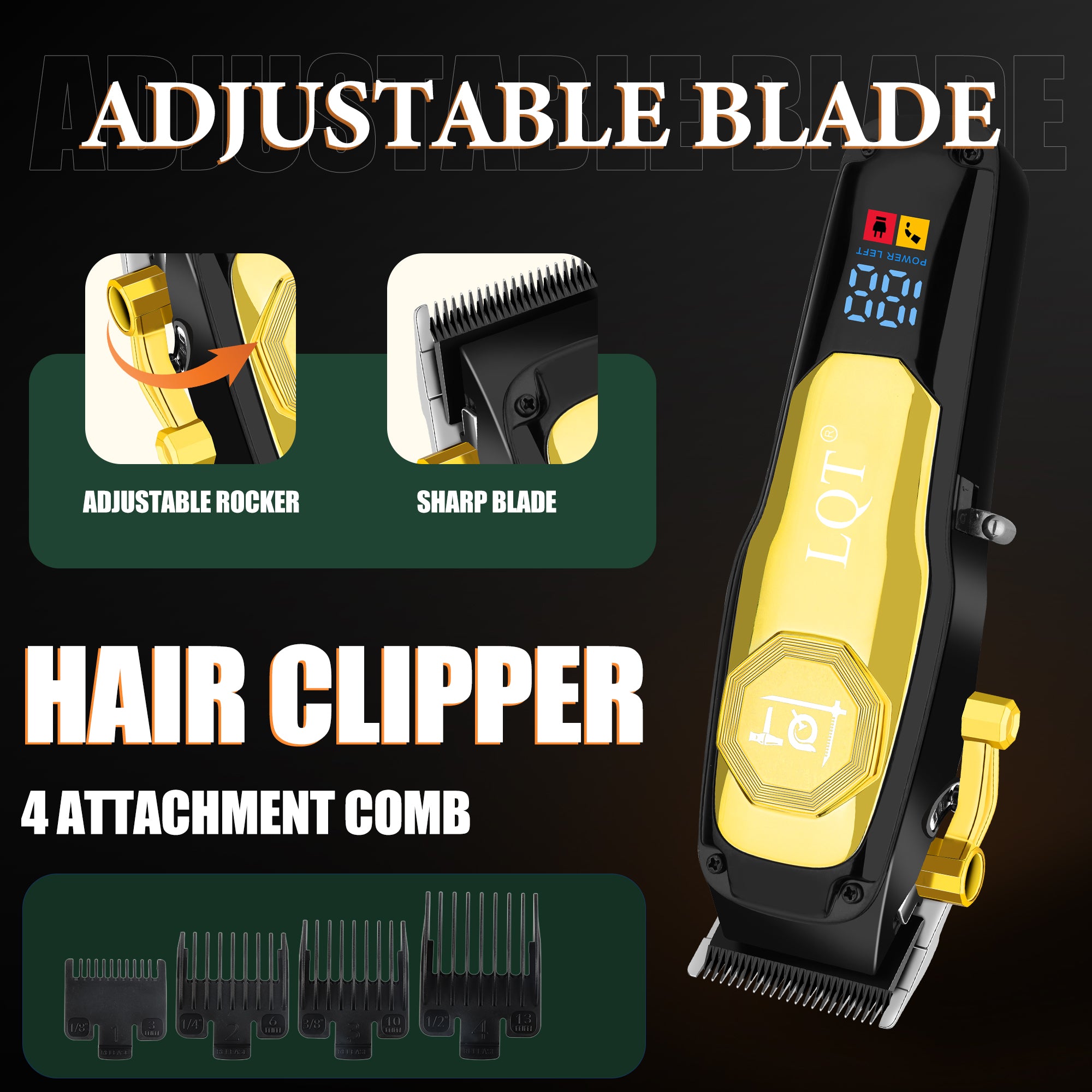 LQT Opulent Black-Gold Modern Geometric Grooming Kit