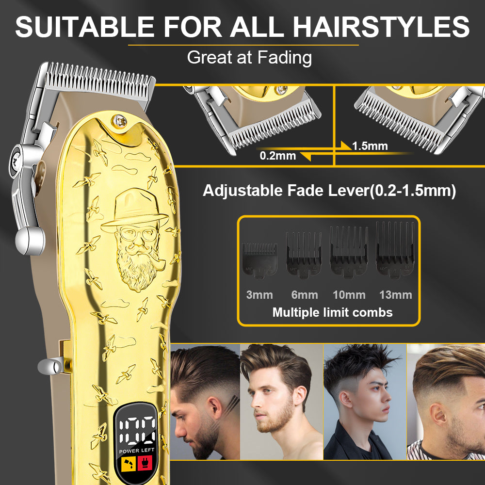 LQT Luxury Gold-Plated Pipe Design Men's Grooming Set