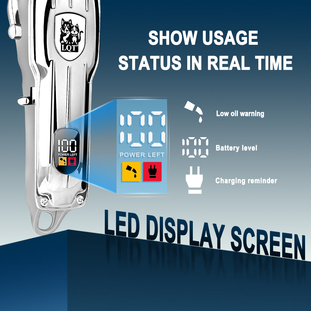 LQT Opulent All-Black Pet-Emblem Full-Tool Pet Grooming Kit