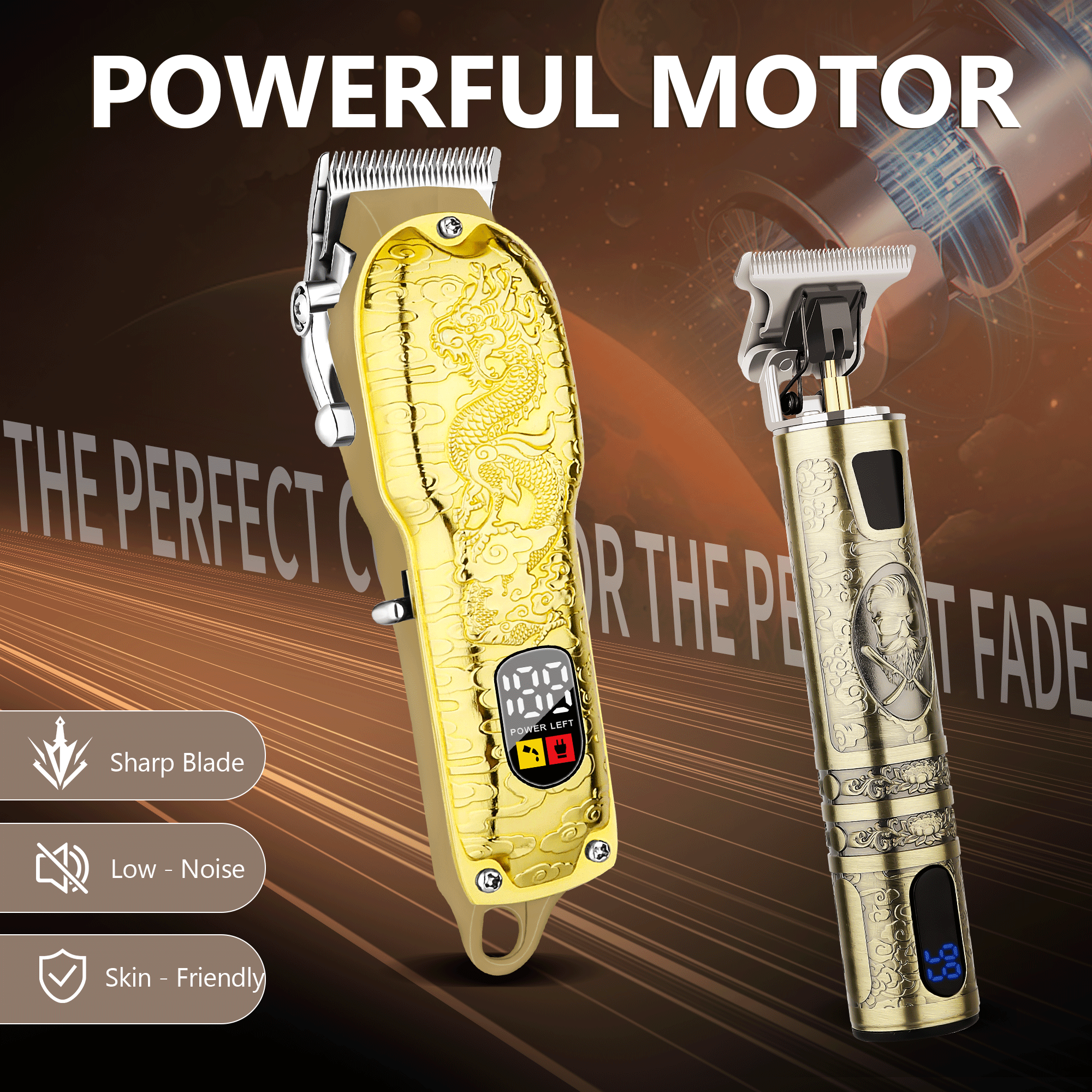 LQT Opulent Dragon-Embossed Full-Equipped Barber 2in1 Kit