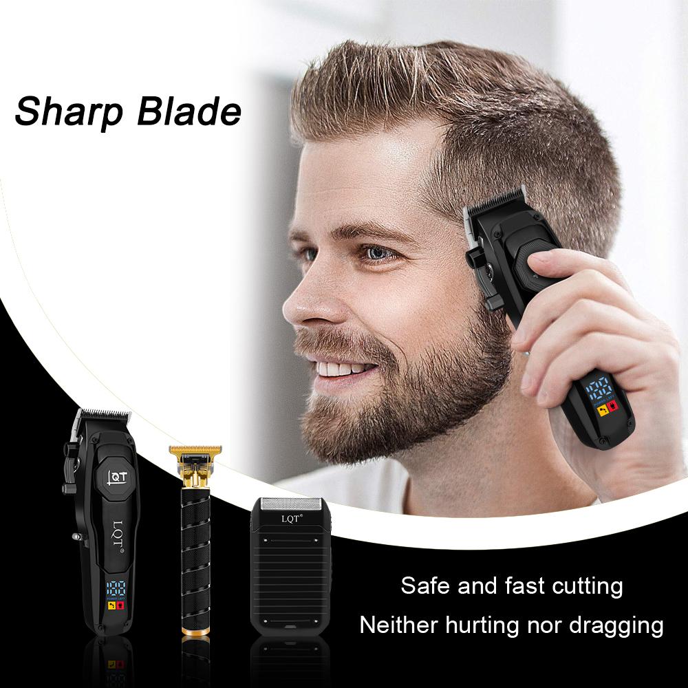 LQT Opulent Black Emblem Textured Professional Grooming Kit