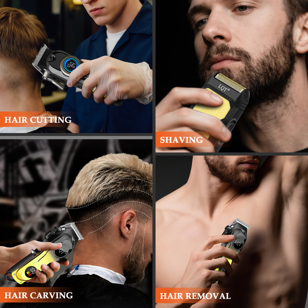LQT Opulent Black-Gold Gradient Dual-Digital Clipper Grooming Kit