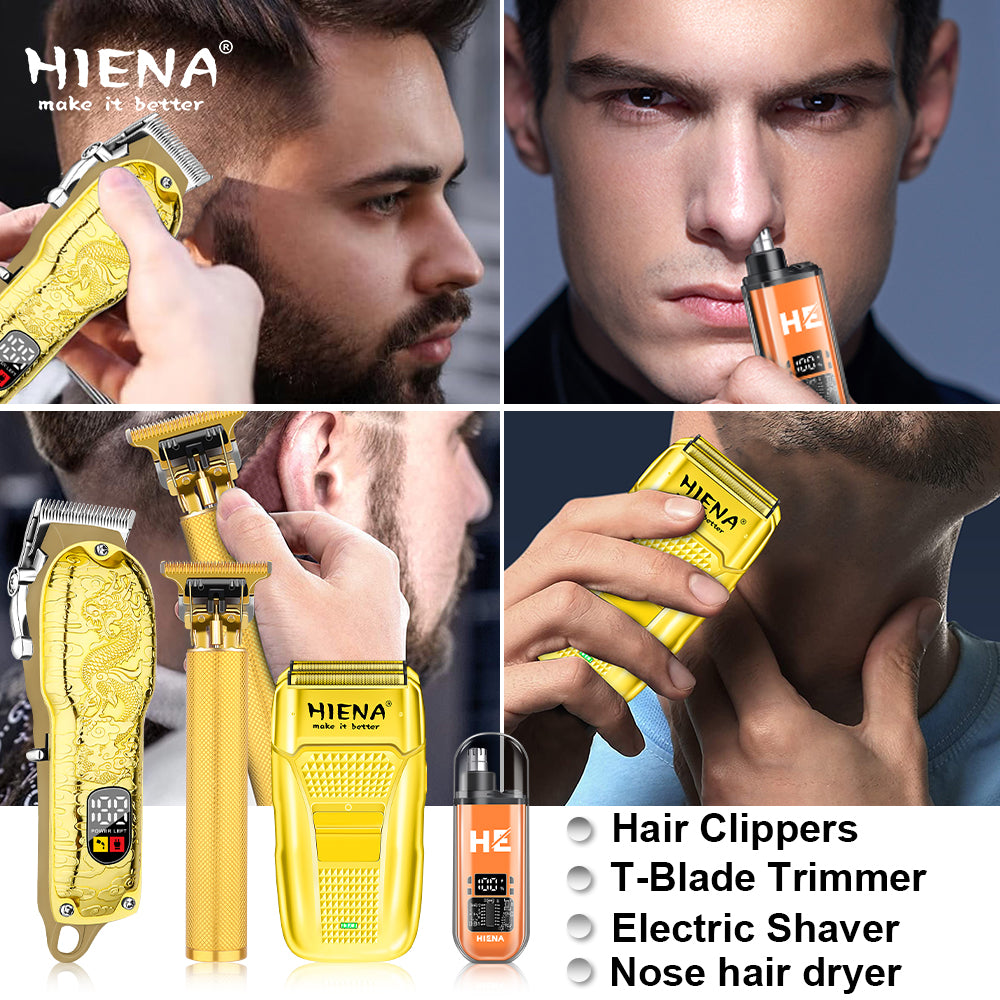 HIENA Opulent Gilded Dragon-Embossed Professional Hair Grooming Kit