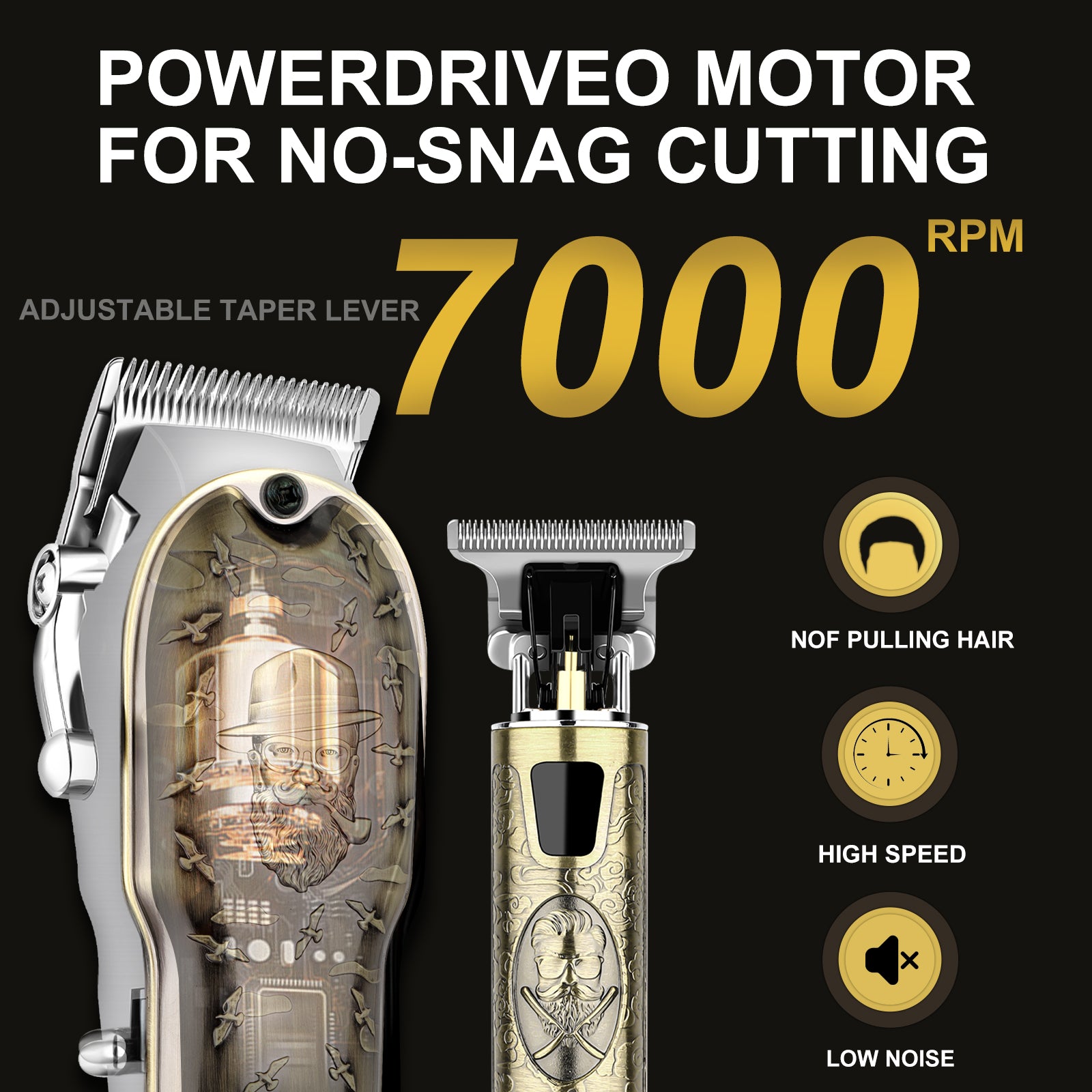 LQT Opulent Vintage-Bronze Gentleman-Embossed Dual-Digital Grooming Kit