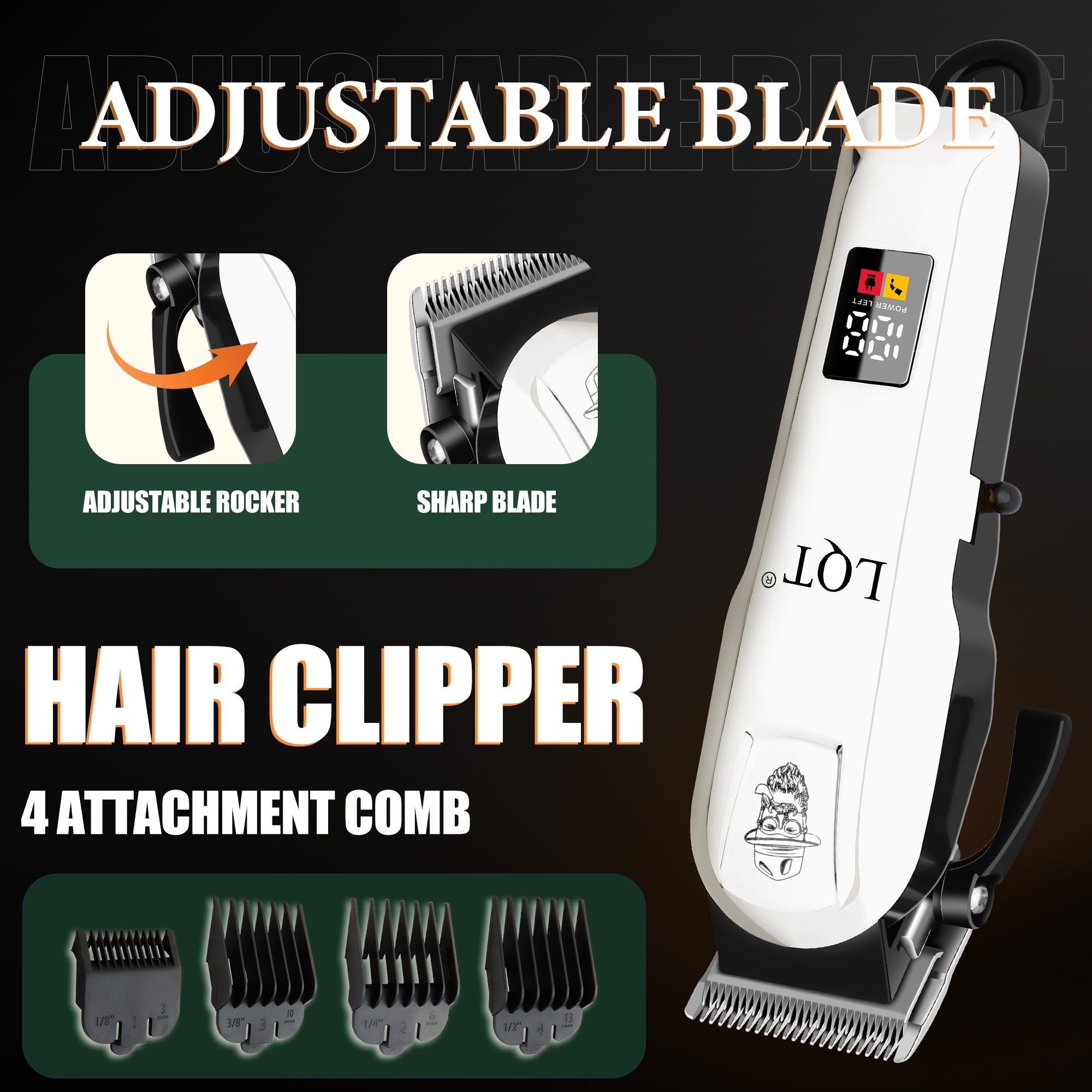 LQT Opulent Cream-White Retro Bearded-Gentleman Embossed Grooming Kit