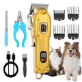 LQT Professional Cordless Rechargeable Heavy-Duty Low-Noise Pet Grooming Scissors Suitable for Dogs