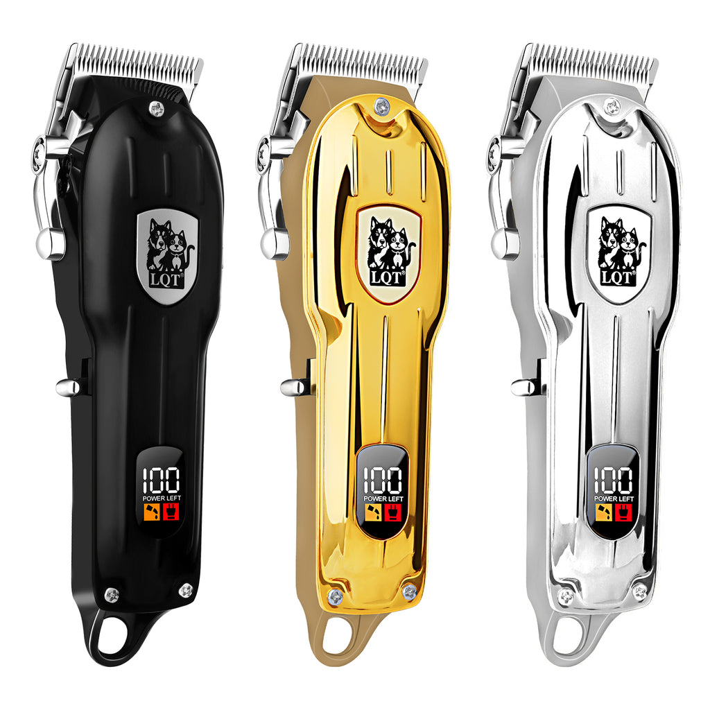 Three-Color Glossy Pet Logo Digital Hair Clipper