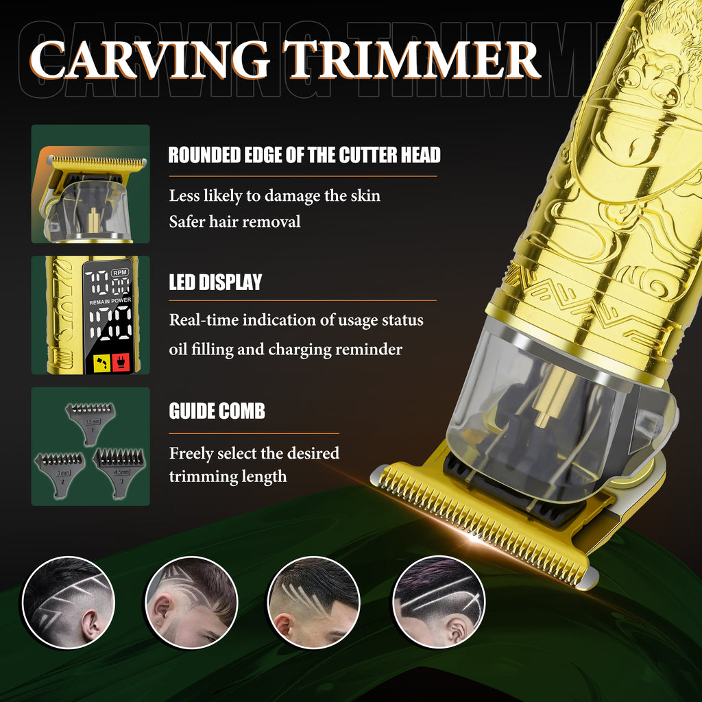 LQT Opulent Gilded Digital-Dual Clipper Dragon-Pattern Grooming Set