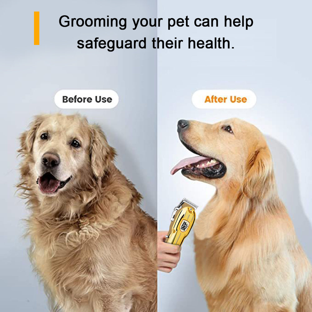 LQT Opulent Gilded Pet-Emblem Pet Grooming Clipper Kit