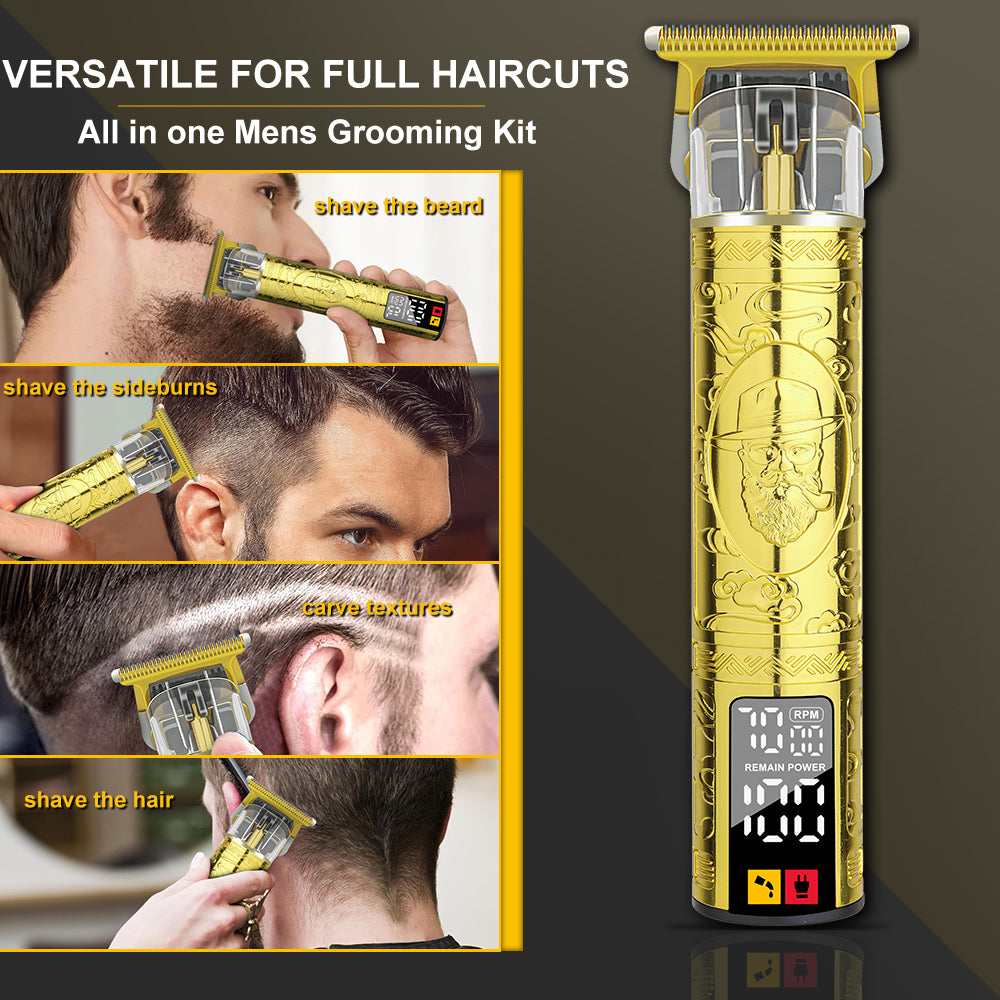 LQT Luxury Gold-Plated Pipe Design Men's Grooming Set