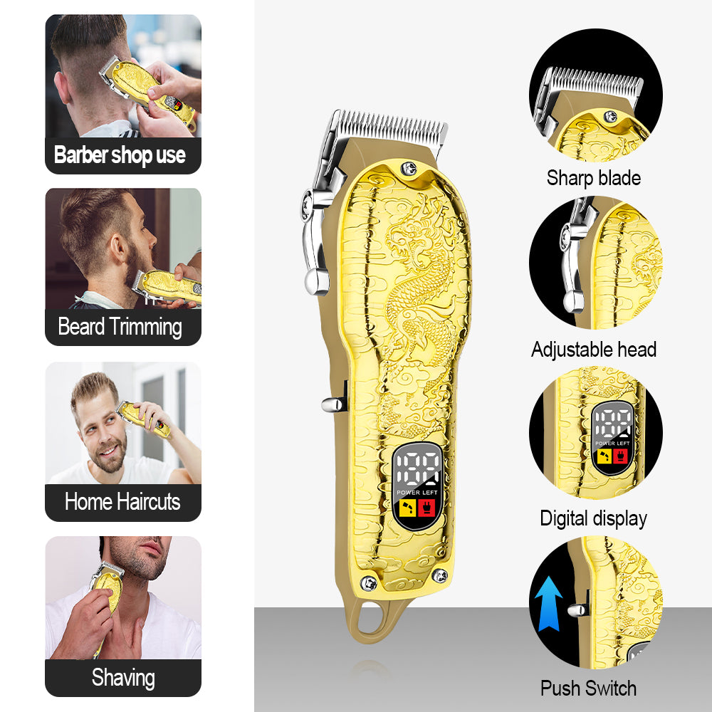 HIENA Opulent Gilded Dragon-Embossed Professional Hair Grooming Kit