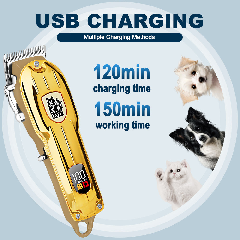 LQT Opulent All-Gold Pet-Emblem Full-Tool Pet Grooming Kit